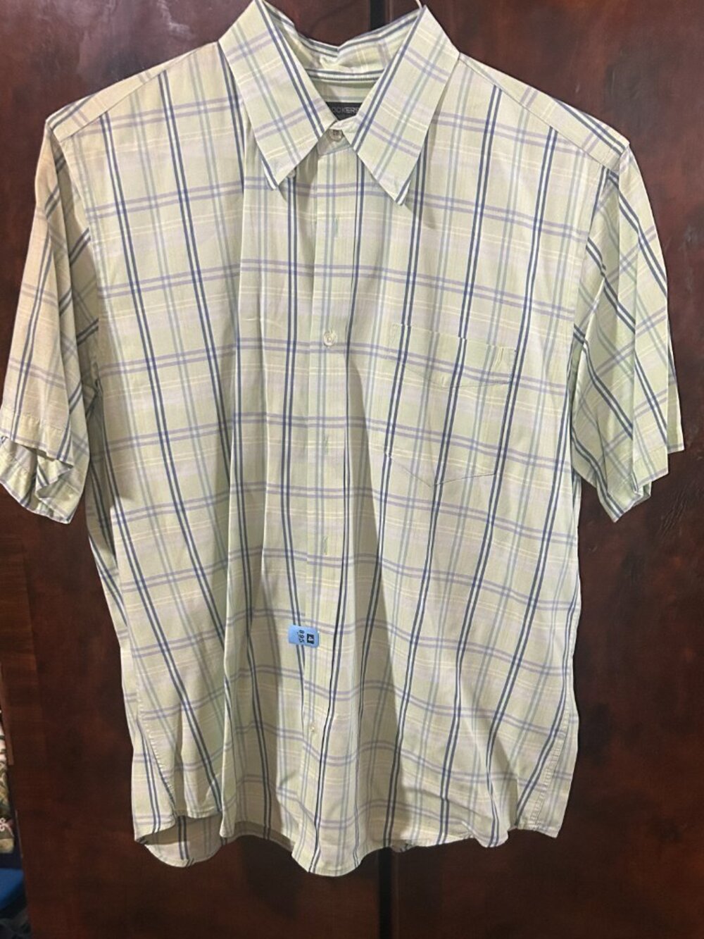 Dockers Men's Shirt Cotton Blend Button-Down Short Sleeve Size L Preowned